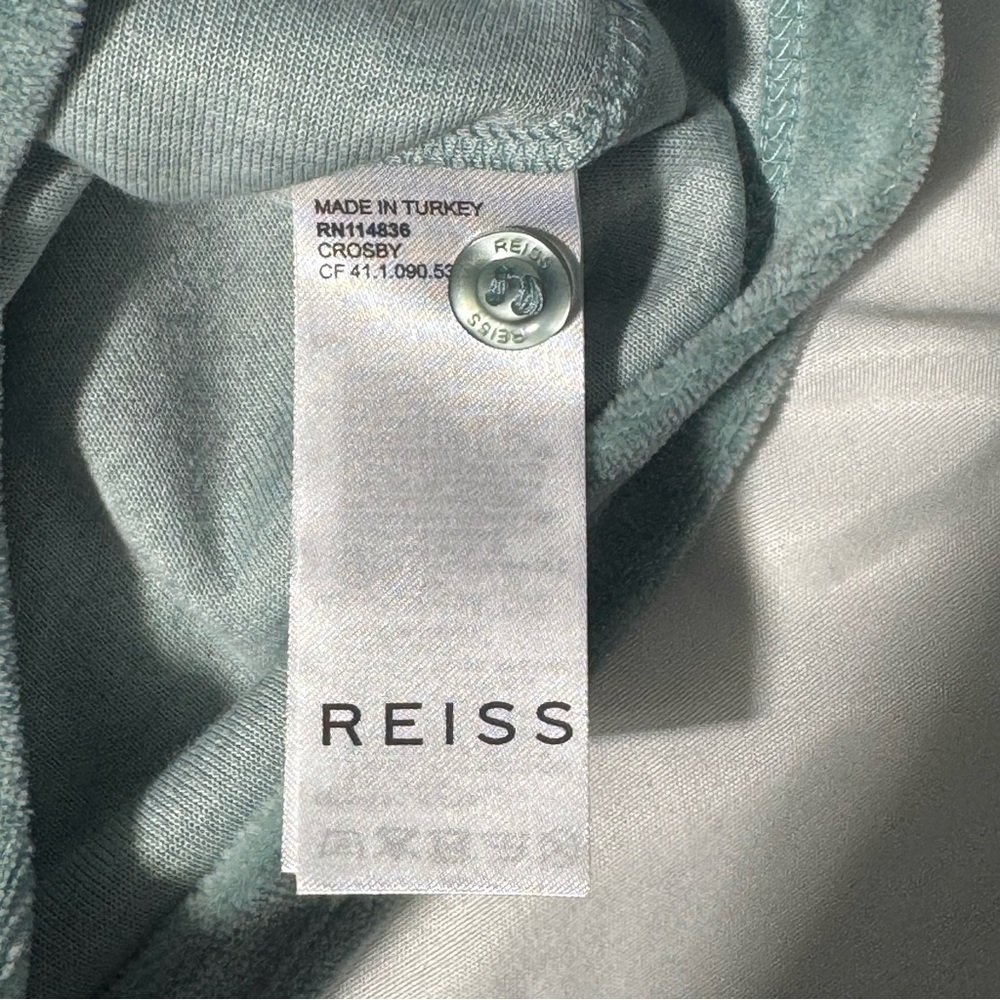 Reiss Crosby Cuban Collar Shirt –Velour– Size Small – Button Up Resort Vacation - Picture 7 of 12